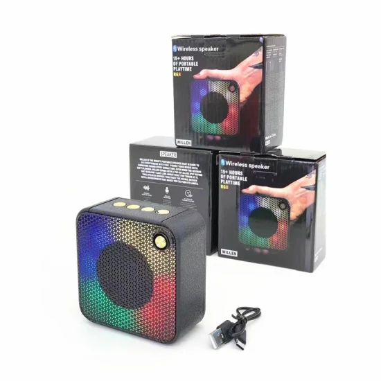 Amazon 새로운 외부 도어 홈 휴대용 선물 무선 다채로운 빛 서브 우퍼 사운드 박스 RGB 천 메쉬 Ipx 4 방수 블루투스 미니 스피커